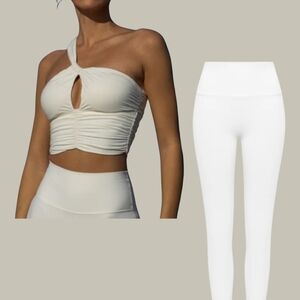 Elegant White Women's Two-Piece Set